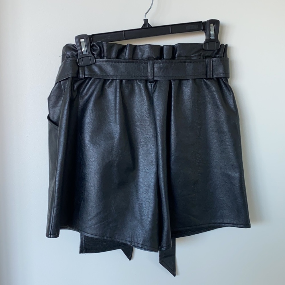 Black Leather Skort - Picture 2 of 2